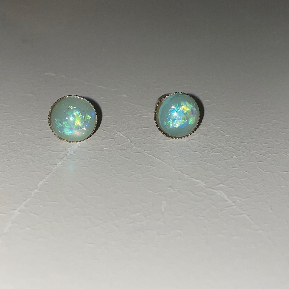Teal Sparkly Earrings